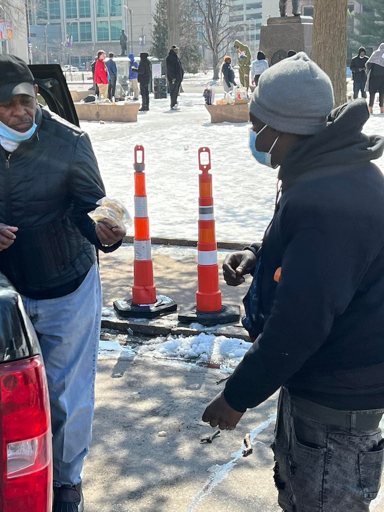 Feed My Sheep Helping Hand Ministry travels throughout the St. Louis area to deliver food to the unhoused population